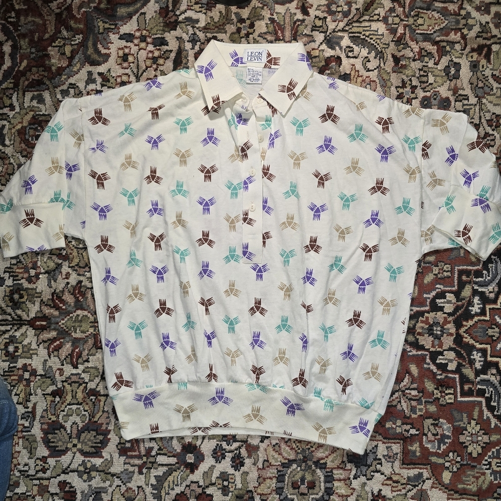 Vintage Patterned Polo Shirt